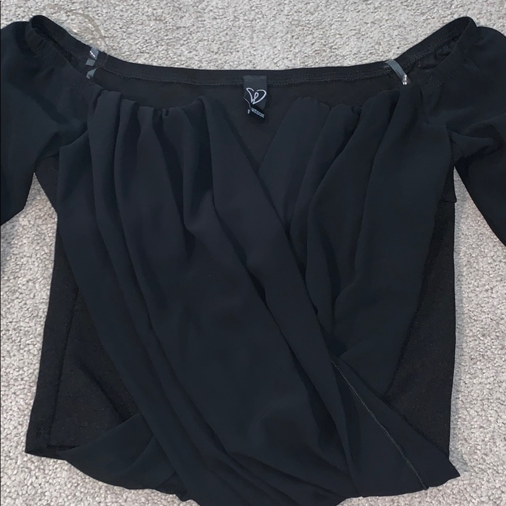 Black classy over the shoulder shirt